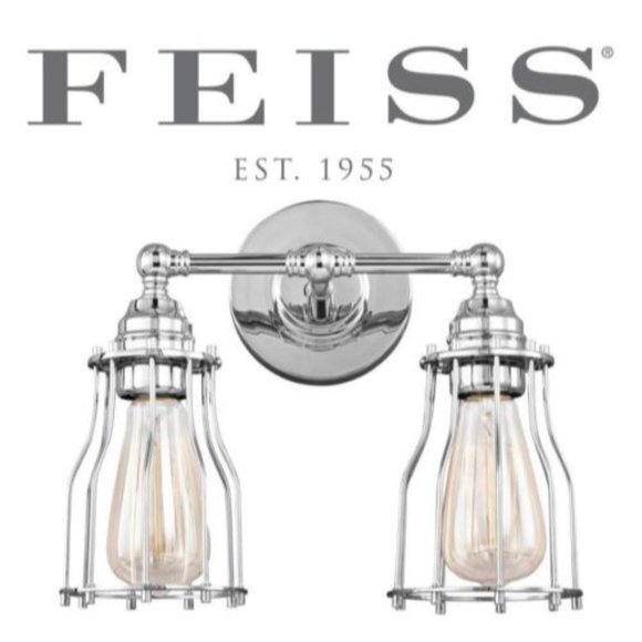 Feiss.com VS24002CH 2-Light Vanity Lamping 2 Medum A21 60 Watt NEW IN BOX